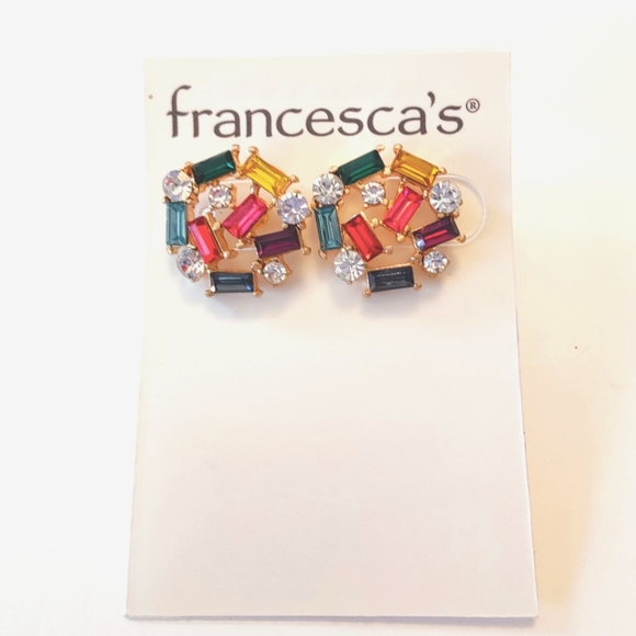 Brylee Baguette Cluster Stud Earrings - Picture 2 of 3